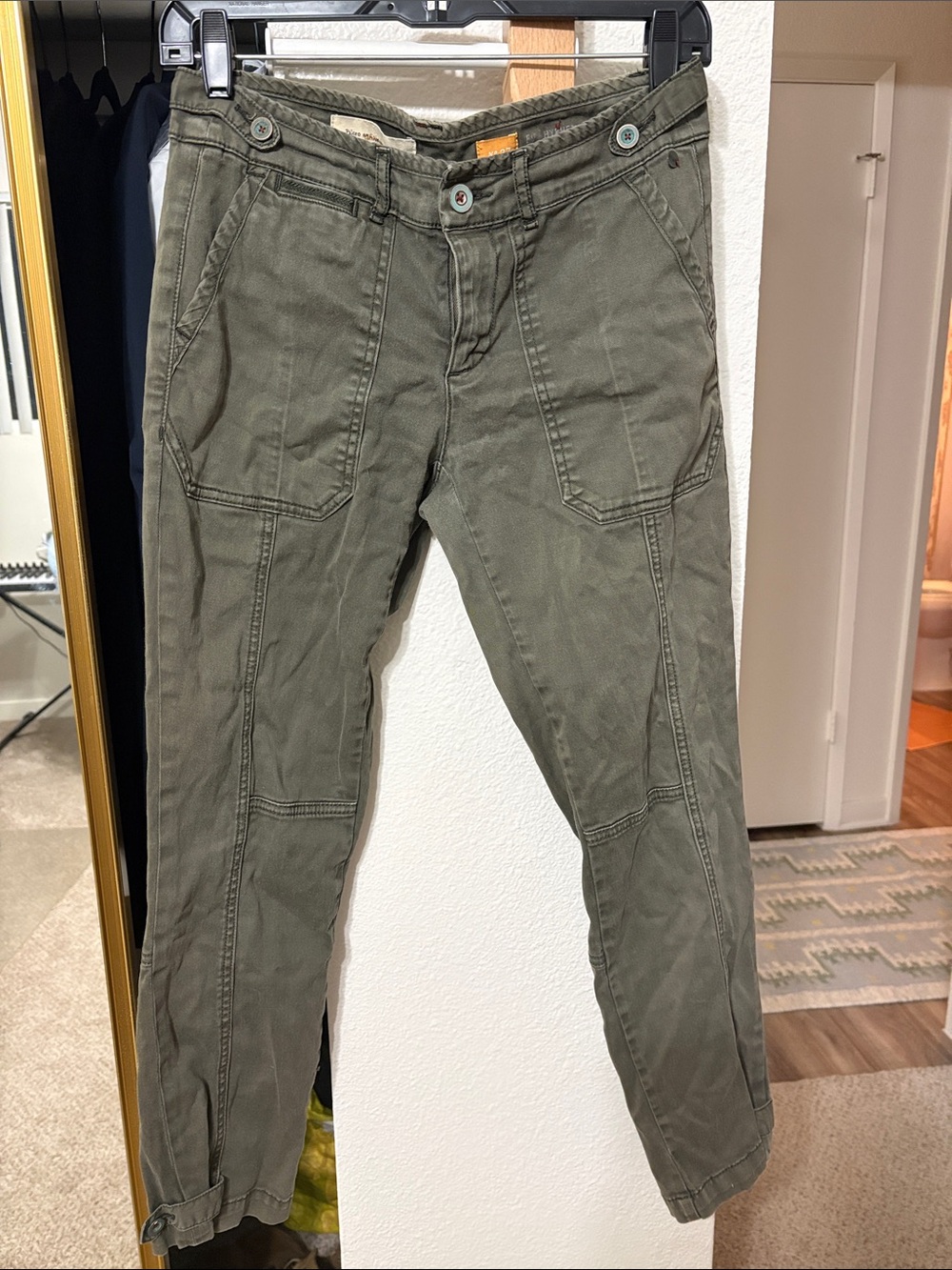 Women's Olive Utility Pants Hyphen Fit